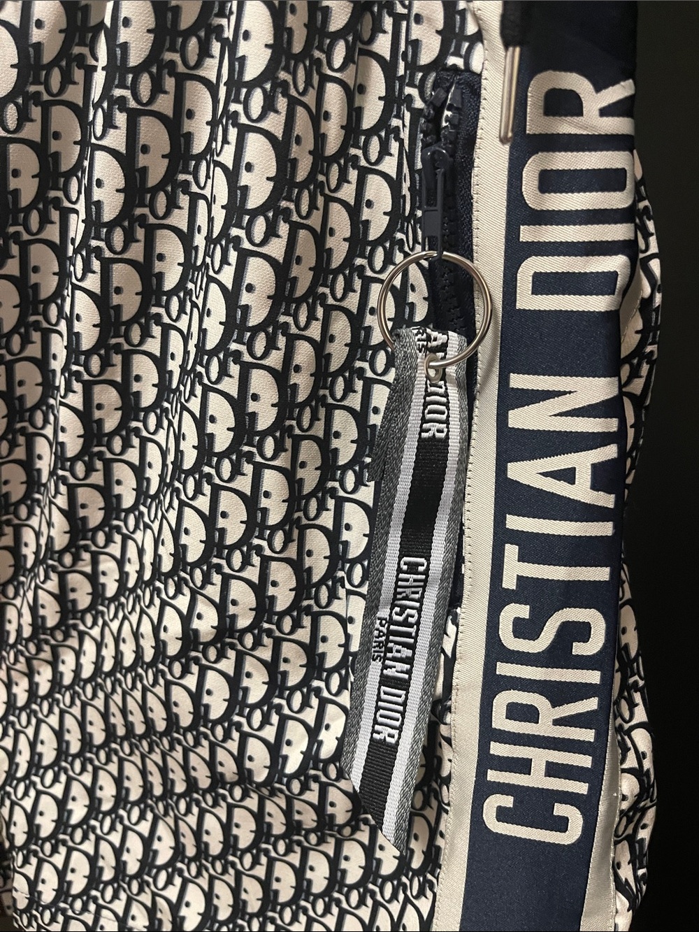 Dior Navy and White Monogram Drawstring Mini Dress - Picture 4 of 5